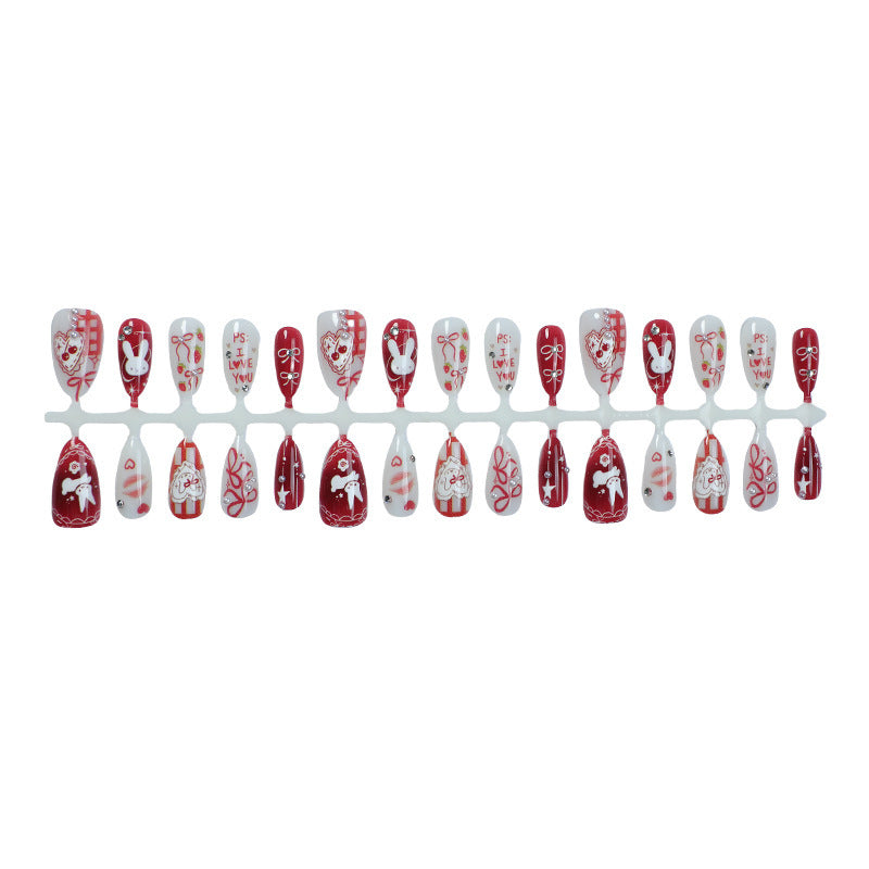 Kreatives Kunstnagel-Set mit romantischen Herz- und Tiermotiven Karnz