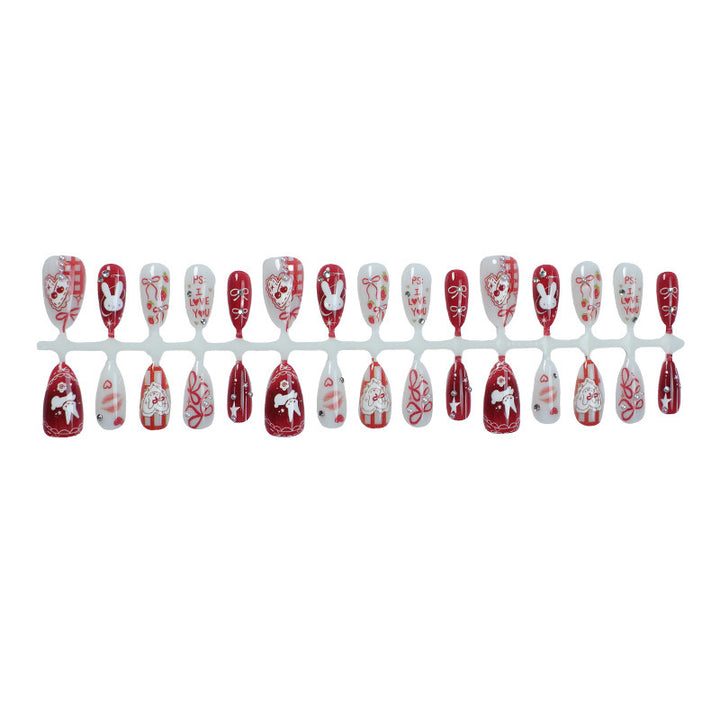 Kreatives Kunstnagel-Set mit romantischen Herz- und Tiermotiven Karnz