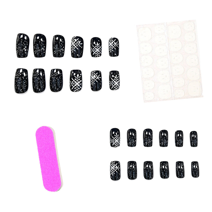 Festliche Schneeflocken Nagelkunst Karnz