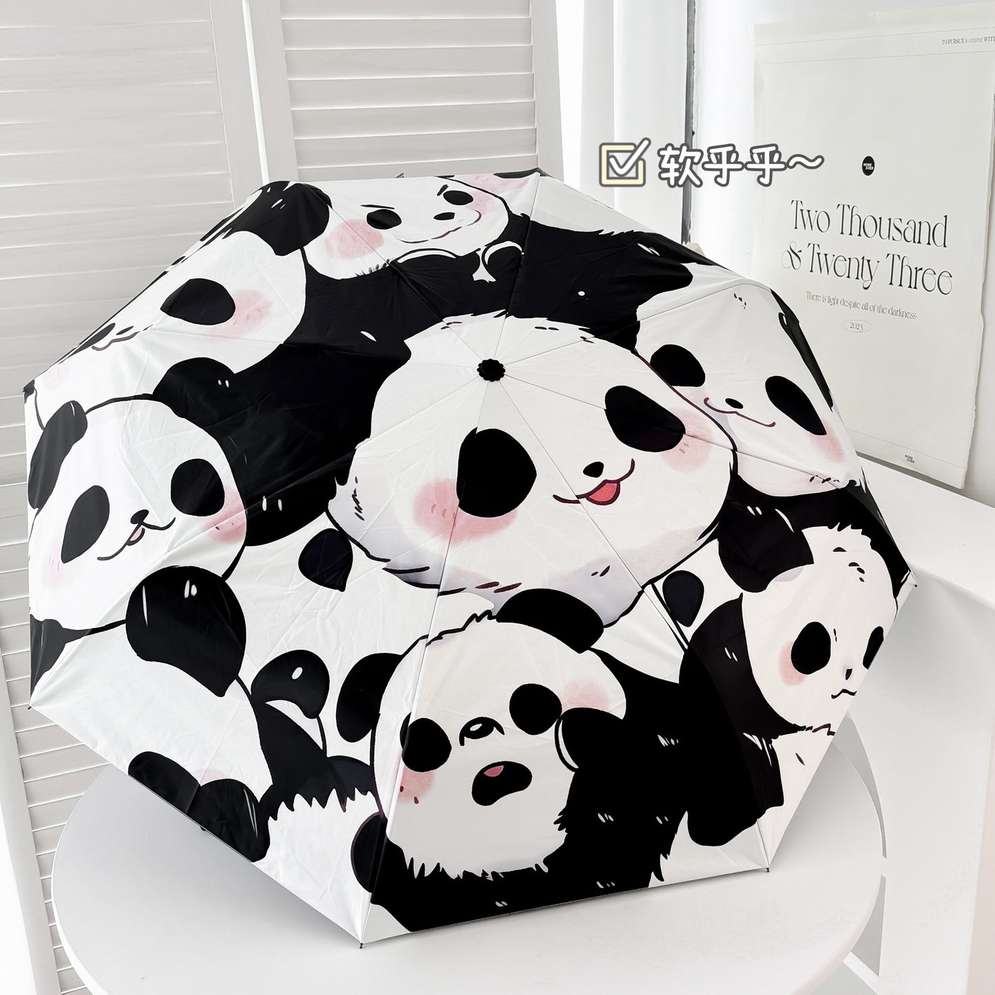 Damen Faltregenschirm mit verspieltem Pandadesign Karnz
