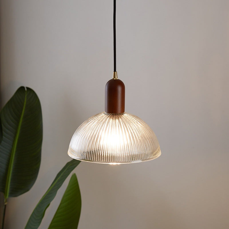 Moderne gerippte Glas Pendelleuchte