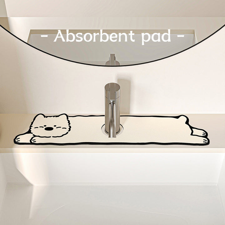 Novelty Dachshund-Shaped Absorbent Sink Counter Protector Mat