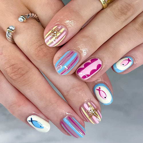 Kreatives Themen-Press-On-Nagelkunst-Set Karnz