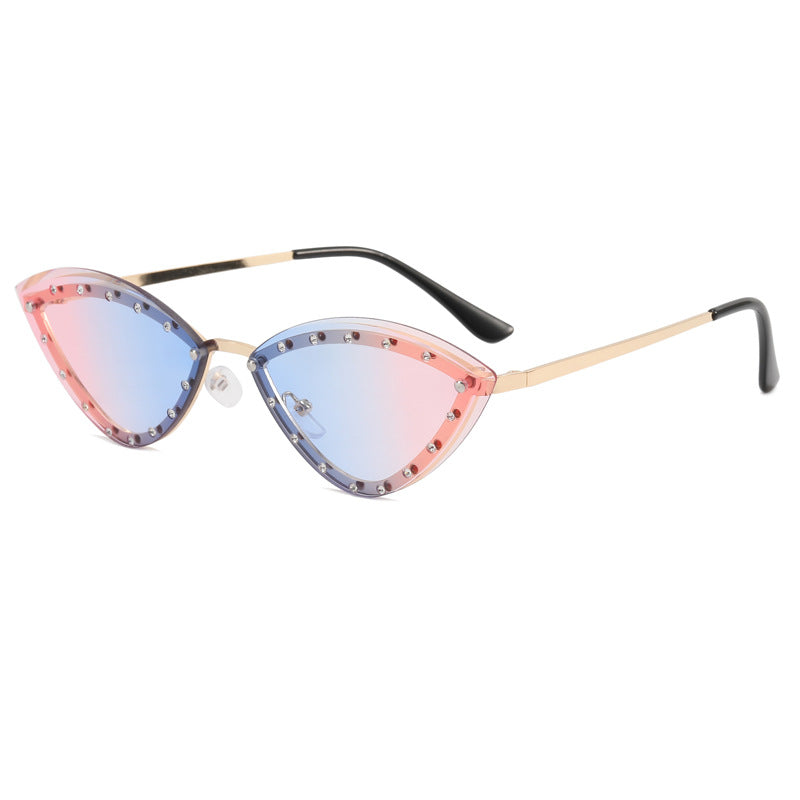 Damen Cat-Eye Sonnenbrille mit Glitzer-Details Karnz