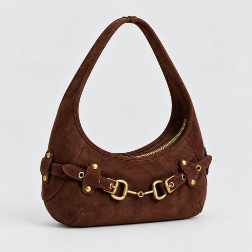 Elegante Wildleder Hobo Tasche
