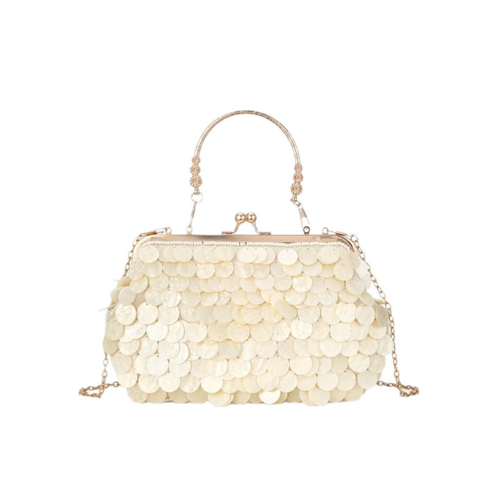 Elegante Muschel-Pailletten Abendhandtasche