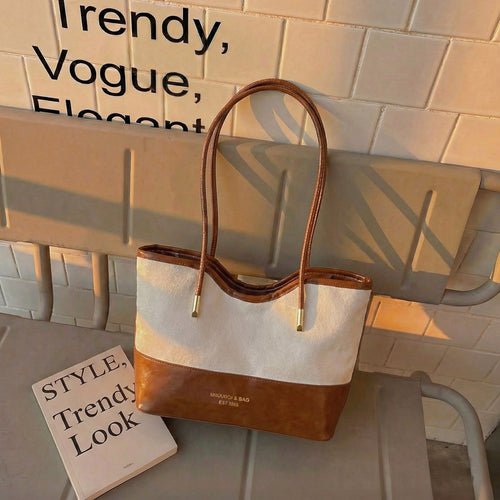 WoStylish Wildleder und Leder Schulter Tote Tasche Karnz