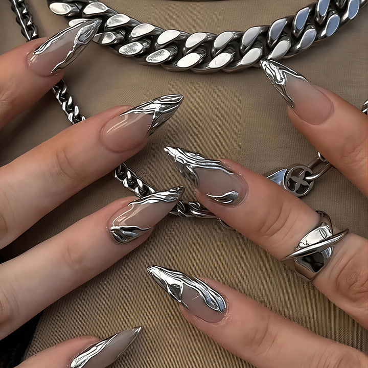 Premium Marmor Design Press-On Nagelset Karnz