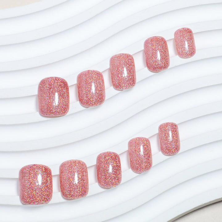Glitzerndes Press-On Zehennagel Set Karnz