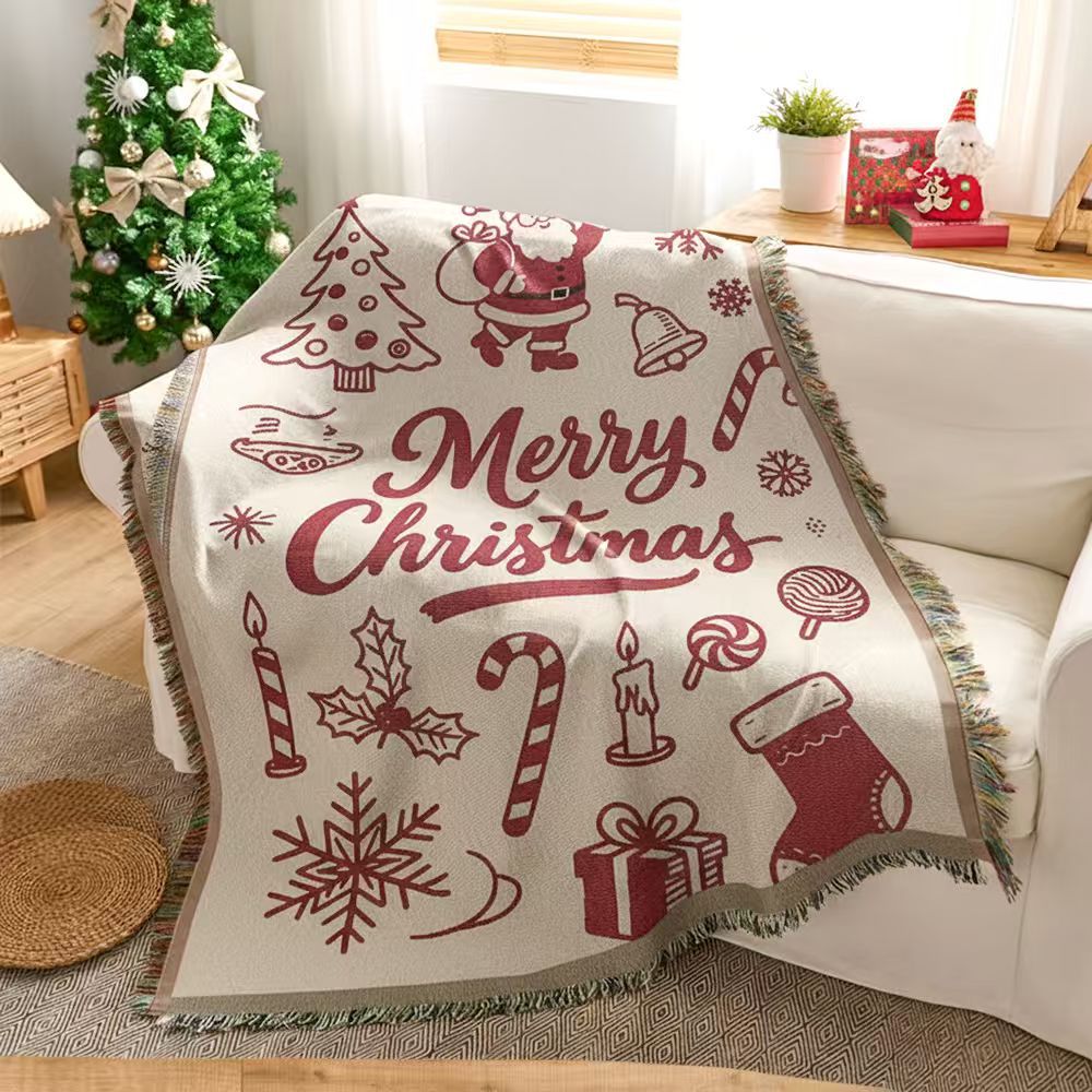 Gemütliche verspielte weihnachtlich inspirierte Decke