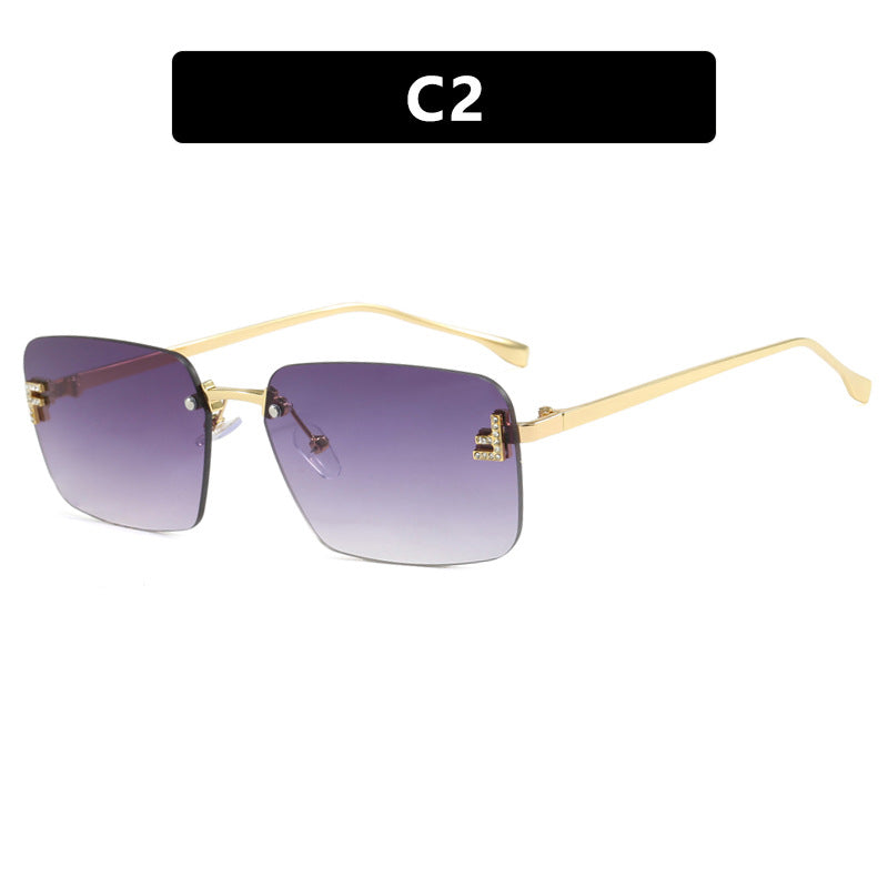 Damen quadratische Sonnenbrille mit elegantem goldenen Rahmen und stylishen Gläsern Karnz
