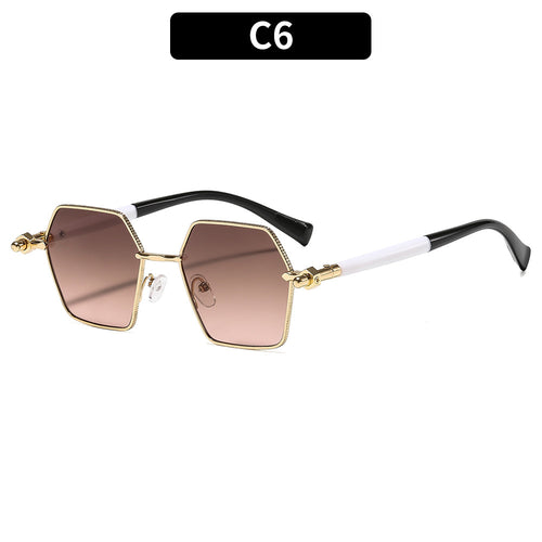 Luxus hexagonale Rahmen Sonnenbrille