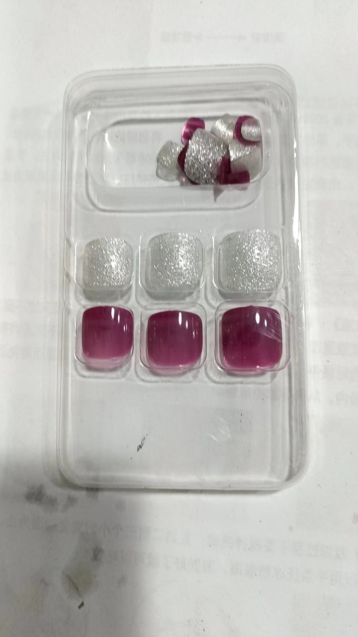 Premium Press-On Nail Set mit Glitzer und Edelstein-Accessoires Karnz