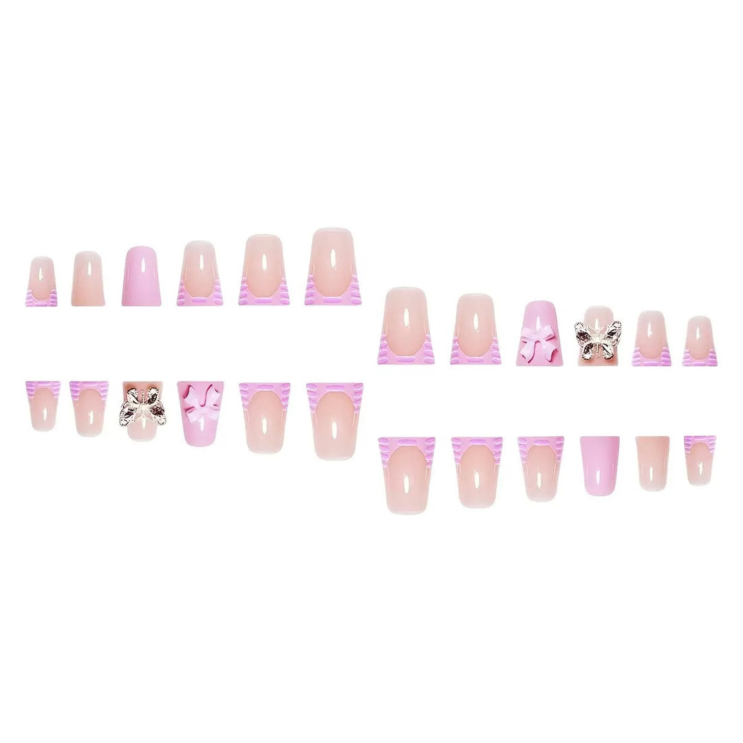 3D Floral Press-On Nagelkunst Set Karnz