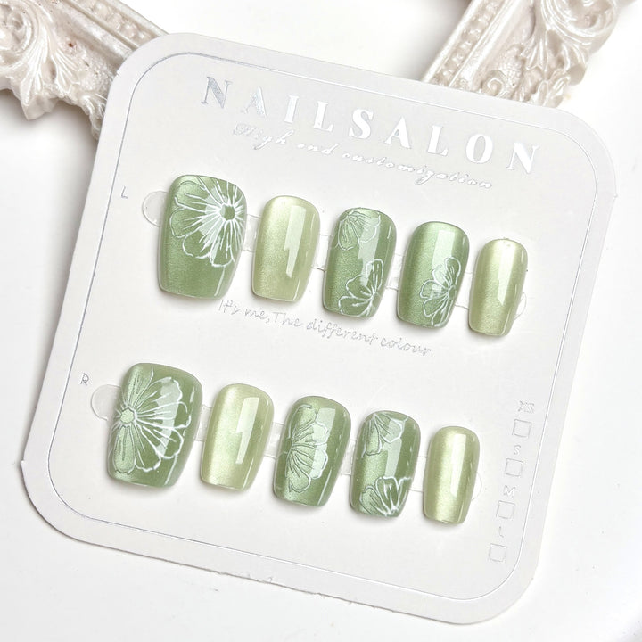 Floral Art Press-On Nail Set