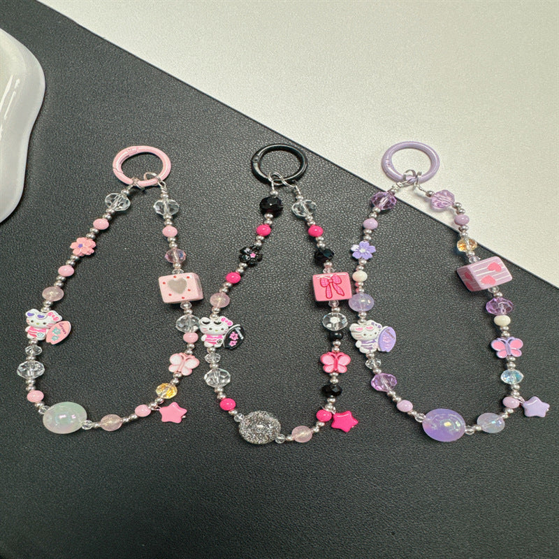Dekorativer Charm Perlen Handy-Kette Karnz