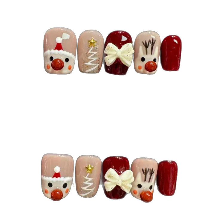 Handgemachtes, urlaubsbezogenes Press-On-Nagelset