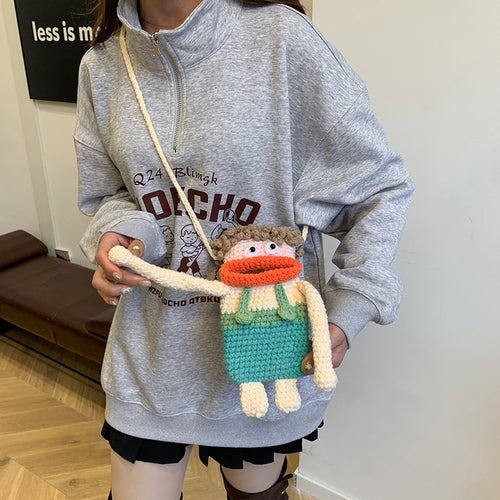 Adorable Häkelcharakter Mini Tasche