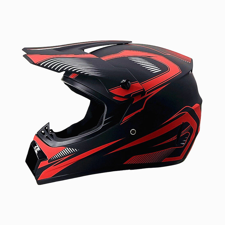 Vollgesicht-Motocross-Helm mit verlängertem Visier und verstärktem Kinnschutz Karnz