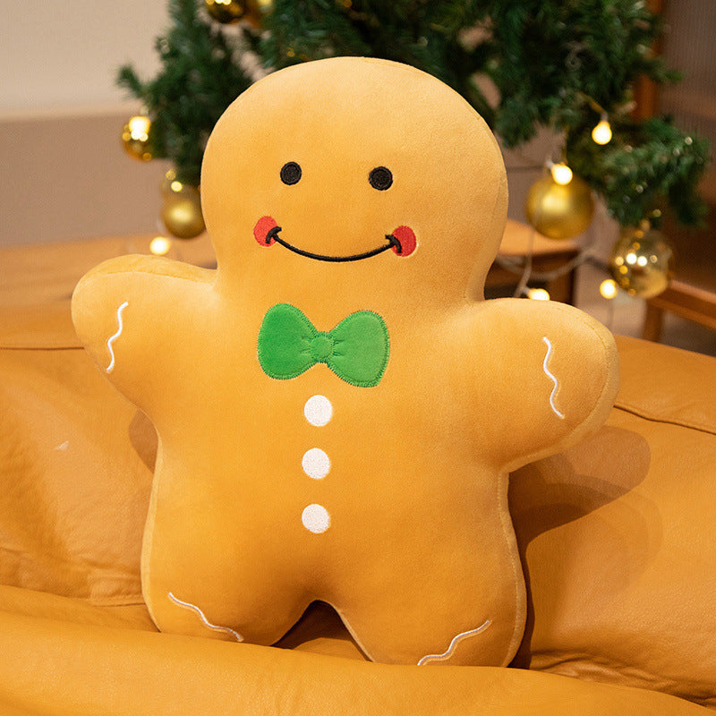 Plüsch Schneemann Dekoratives Kuschelkissen mit gesticktem Gesicht, Schal & Pompon-Hut Karnz