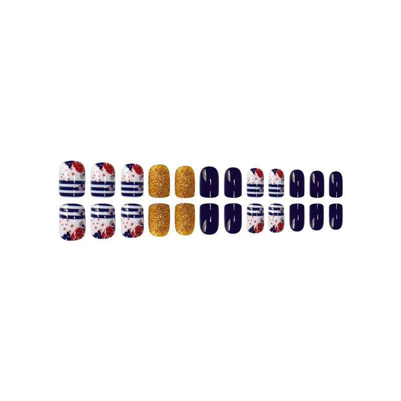 Dekoratives Floral Press-On Nagelset Karnz 1787913909