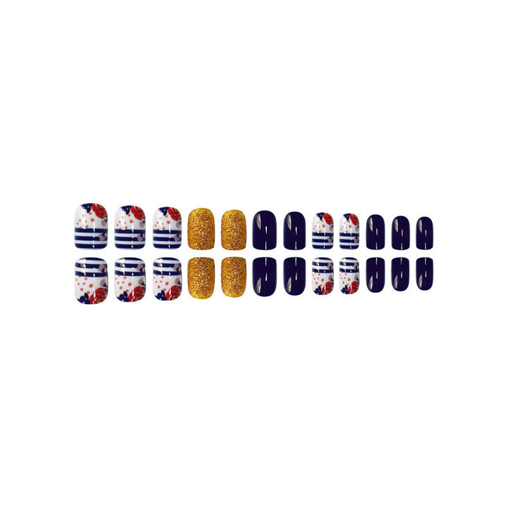 Dekoratives Floral Press-On Nagelset Karnz 1787913909