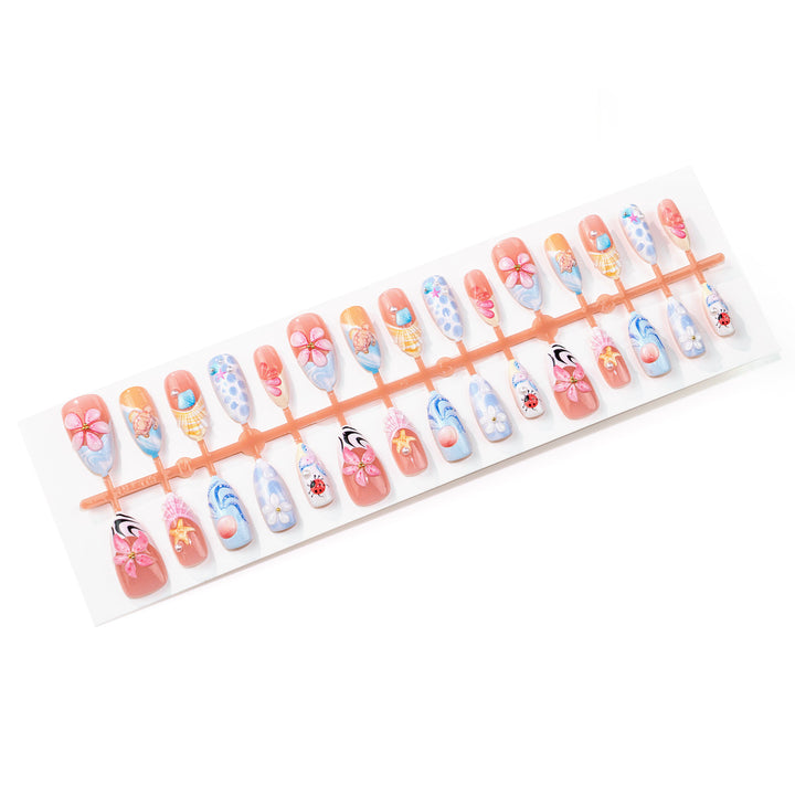Künstlerisches vom Ozean inspiriertes Press-On Nail Art Set Karnz 1790636618