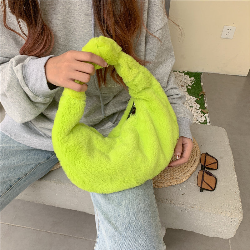 Weiche Plüsch Alltags-Handtasche
