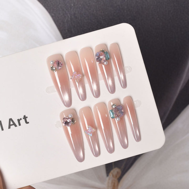 Premium Ombre Glitter Press-On Nail Set Karnz
