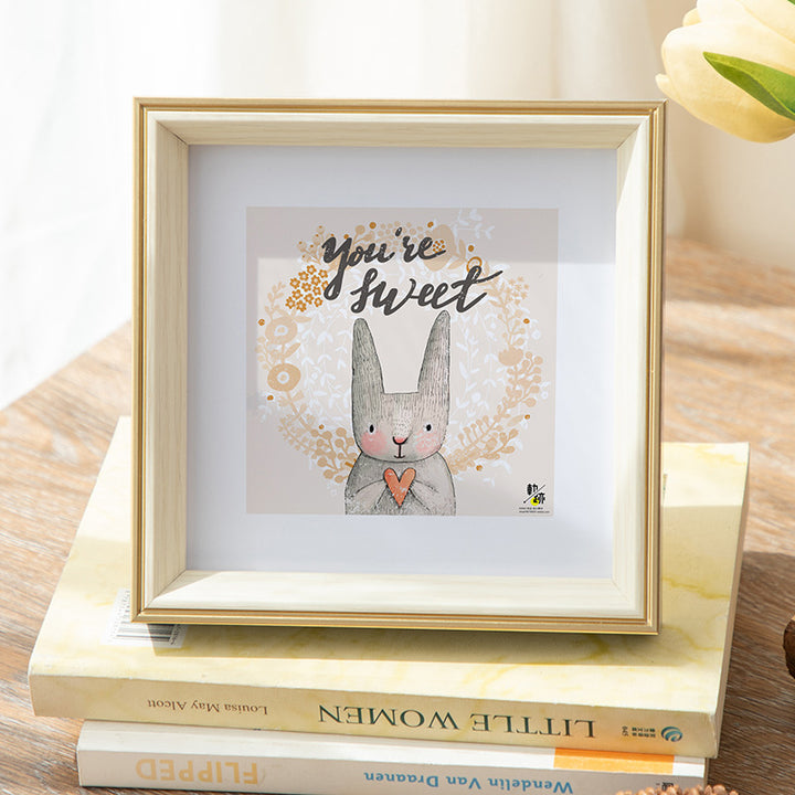Niedliche Tierillustration gerahmte Kunst für Zuhause
