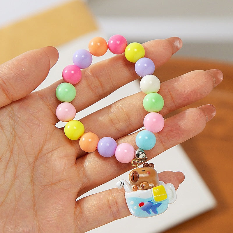 Buntes Kinderarmband mit Bearbeitetem Anhänger Karnz