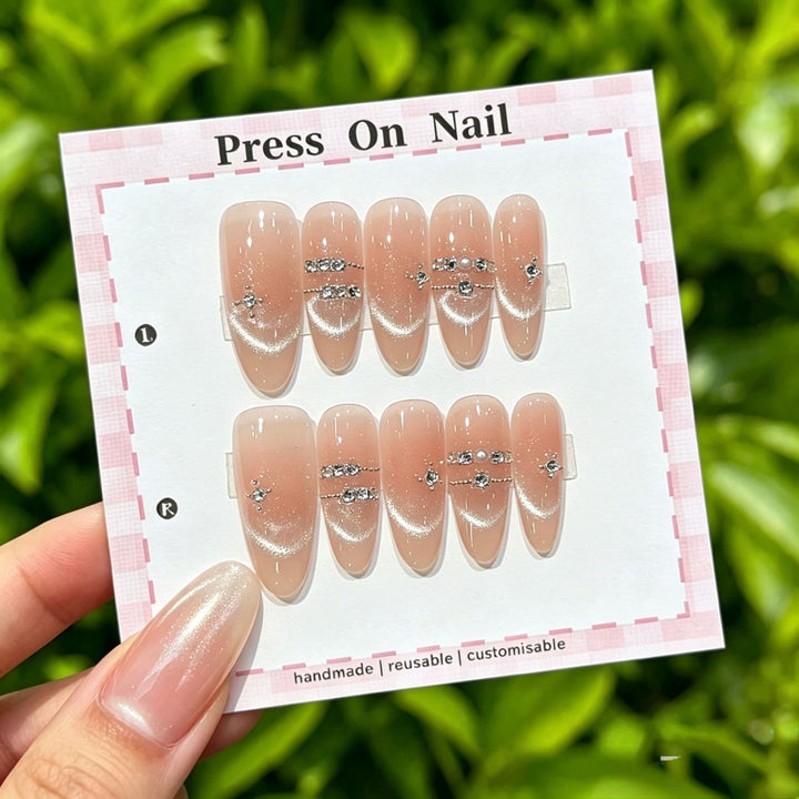 Anpassbare Glitter-Akzent Press-On Nägel