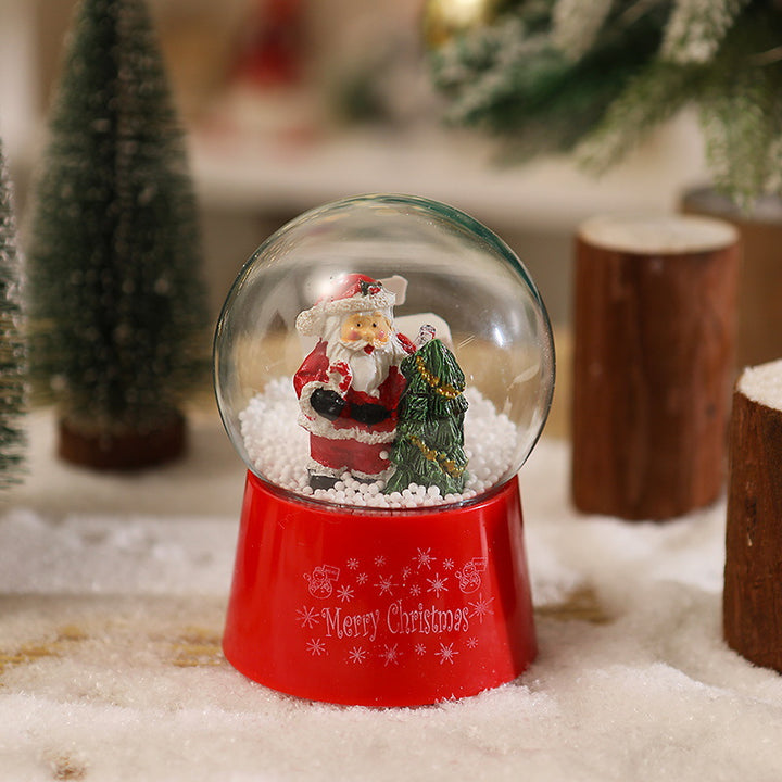Schneekugel mit Weihnachtsmann und Tannenbaum Karnz
