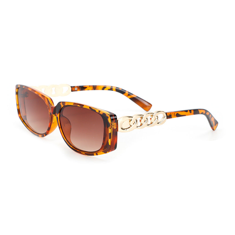 Damen quadratische Designer-Sonnenbrille mit goldenen Details Karnz