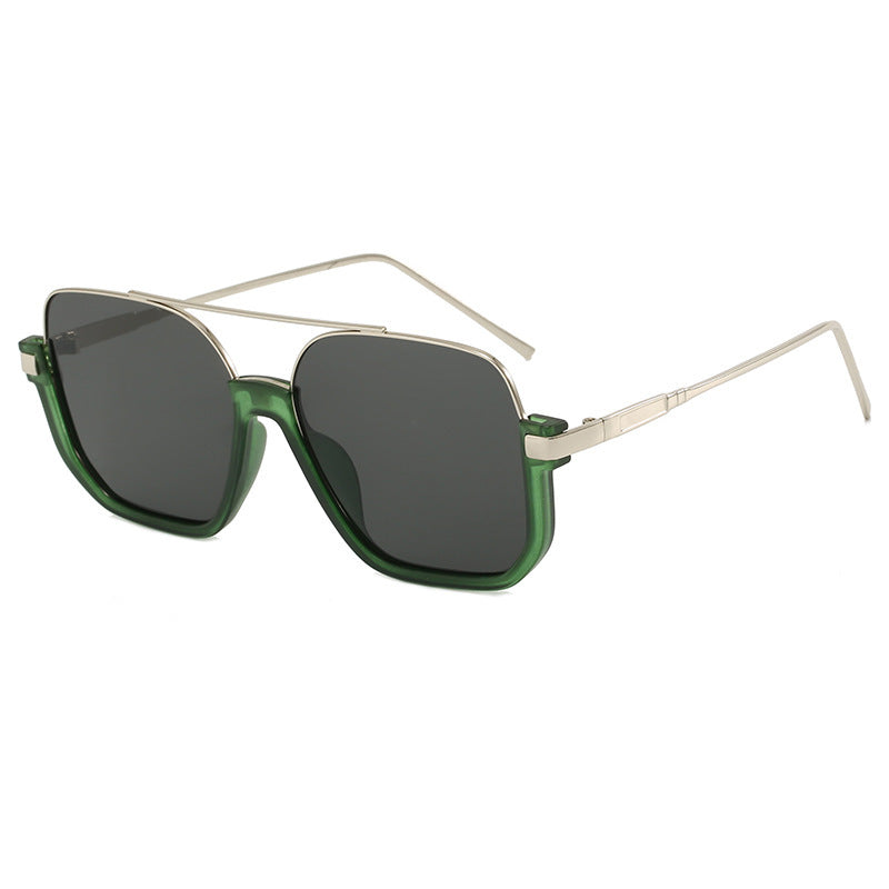 Damen Modische Sonnenbrille mit geschwungenem Metallrahmen und UV-Schutz Karnz