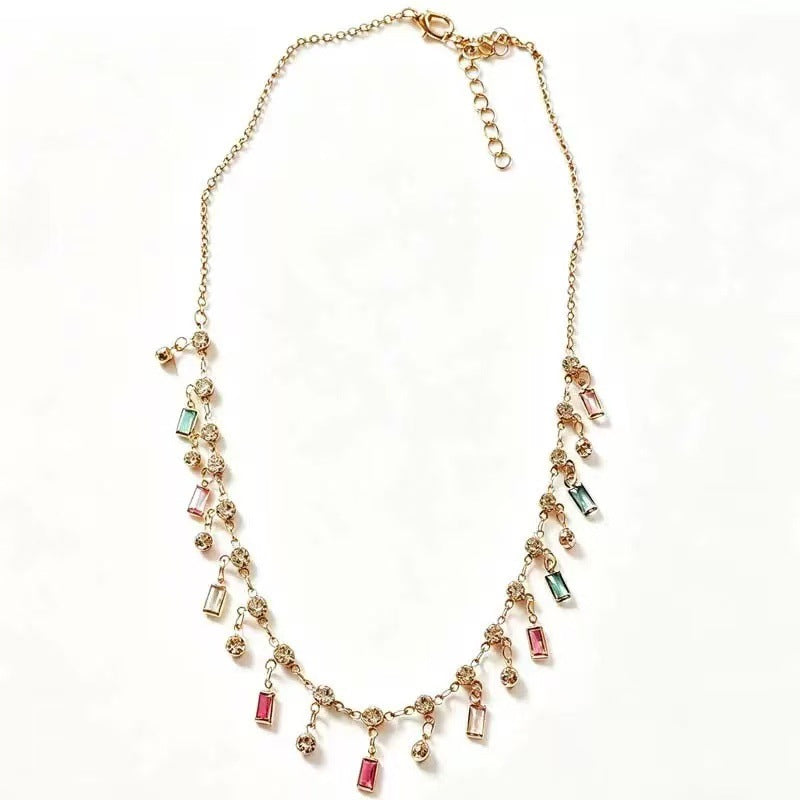 Bunte Charm Statement Halskette Karnz