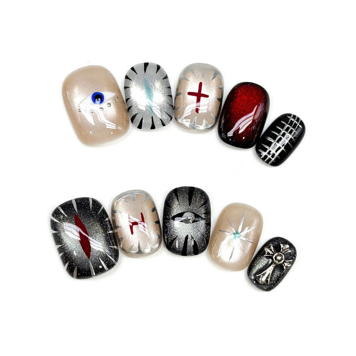 Künstlerisch Thematisiertes Nagelkunst Press-On Set