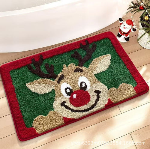 Rutschfeste Chenille Weihnachtsplätzchenhaus Badematte