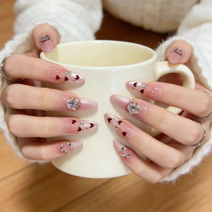 Premium Glitzernde Press-On Nagelerweiterungen Karnz