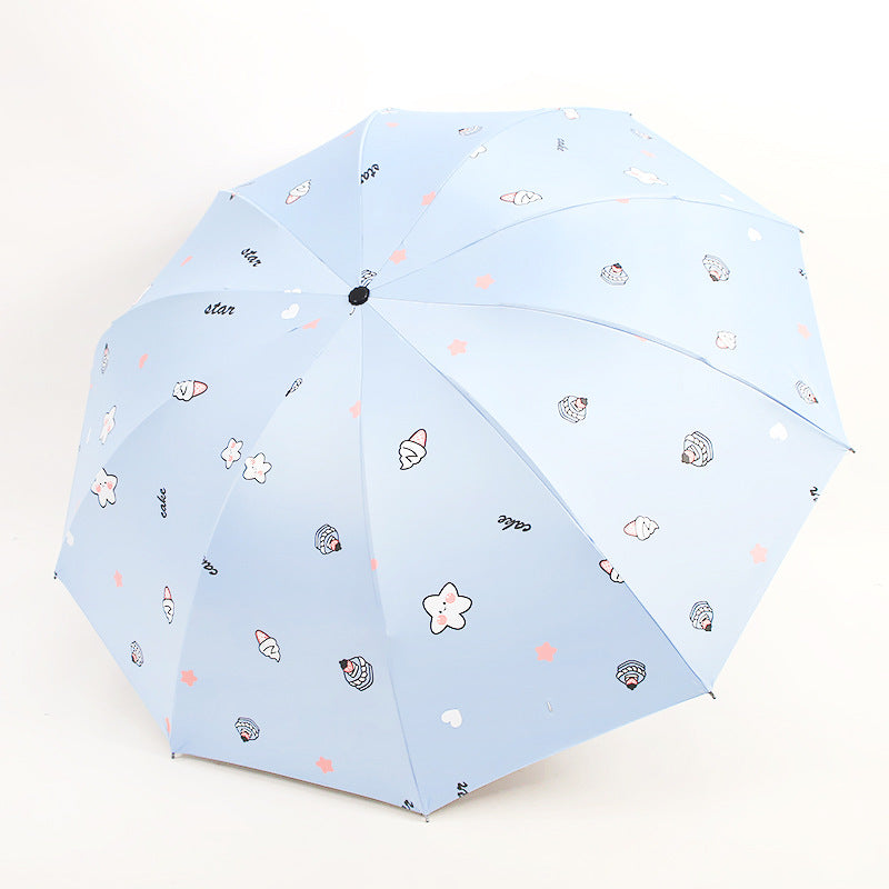 Damen Faltbarer Regenschirm mit verspieltem Dessertmotiv Karnz