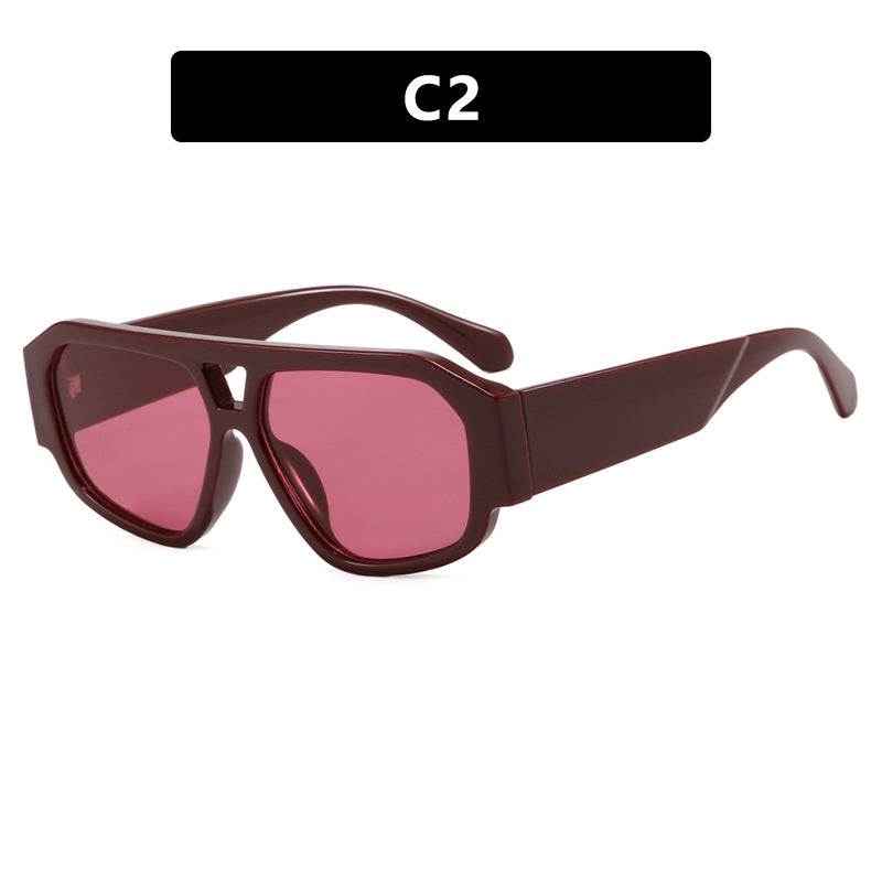 Damen Sonnenbrille mit auffälligem Octagon-Design und UV-Schutz Karnz