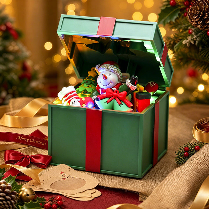 Beleuchtete Weihnachtsdorf-Dekoration mit beweglichen Figuren Karnz