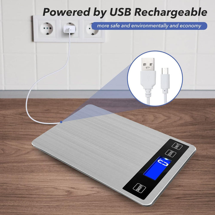 USB-wiederaufladbare digitale Küchenwaage