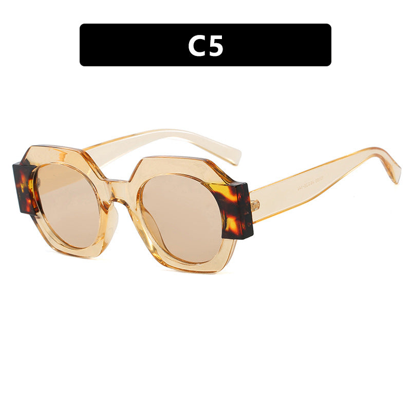 Damen trendige Sonnenbrille im hexagonalen Design Karnz