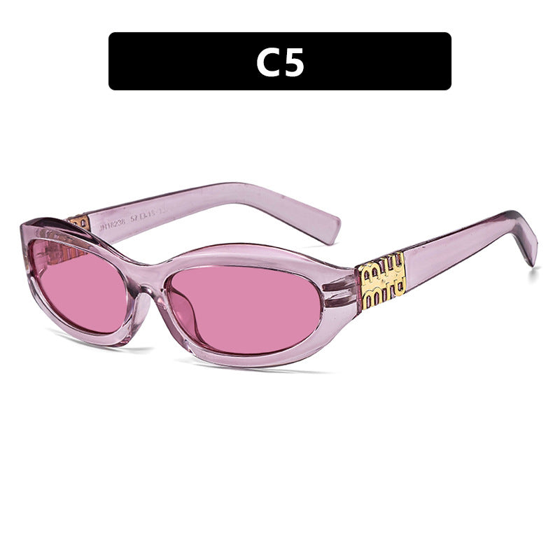 Damen modische Sonnenbrille im geschwungenen Design mit luxuriösen Details Karnz