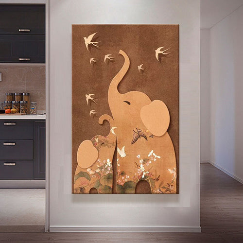 Elefanten-Thema Leinwand Wanddekoration