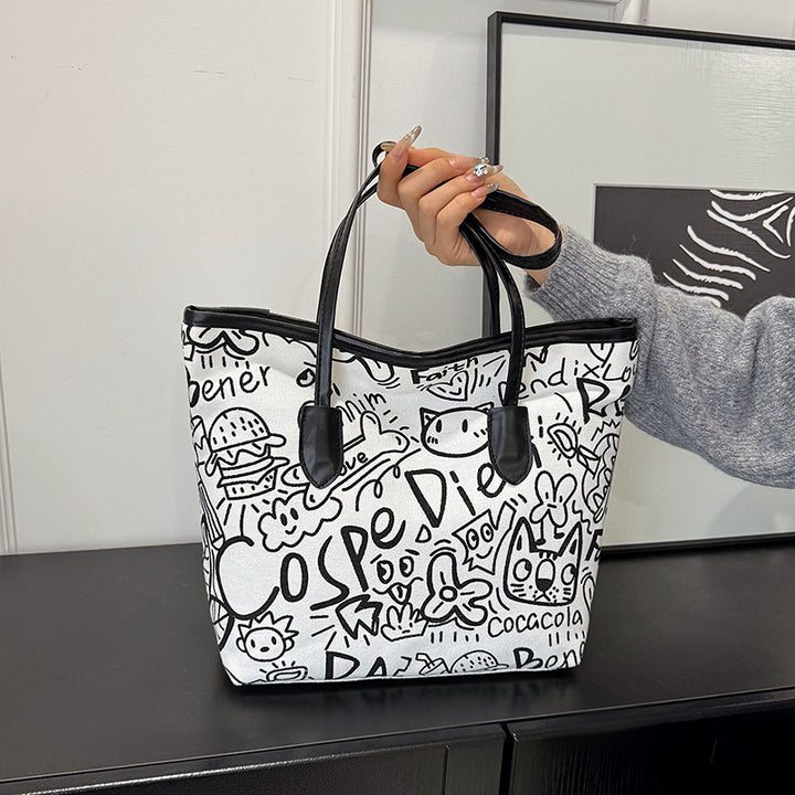 WoArtistic Grafikdruck Schulter Tote Bag Karnz