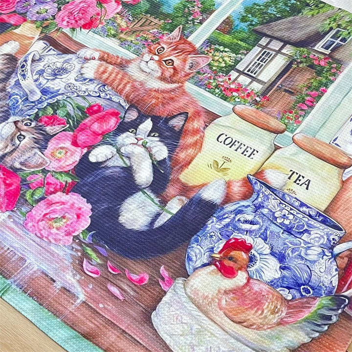 Künstlerische katzenmotivierte Wandteppich-Decke