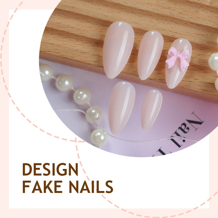Kunstnagelset mit niedlichem Schleifen-Design Karnz