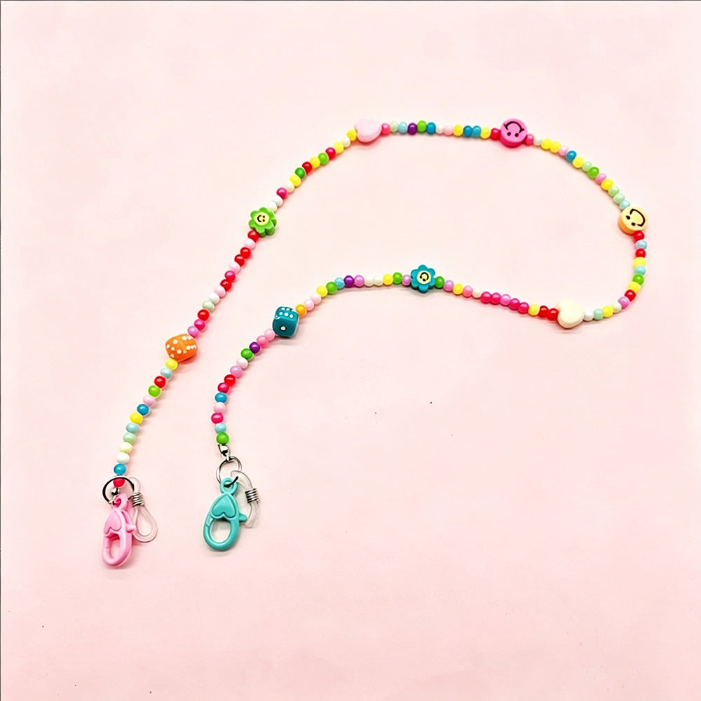 Bunte Perlen Brille Kette Karnz